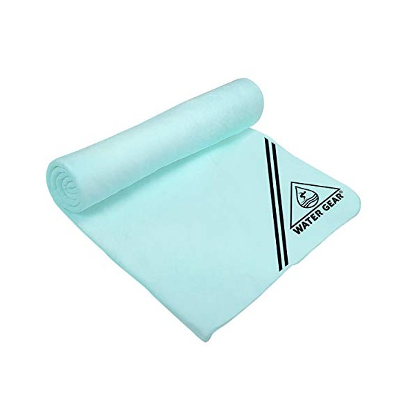 Water Gear Chamois Towel - Fast Absorbing and Great for Drying - Use After a Workout and Diving - for Men and Women - Multi-Use (Aqua)