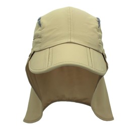 Connectyle Kids Baseball Sun Hat with Neck Flap Boys UV Sun Protection Visor Sun Cap Adjustable Outdoor Adventure Hat Khaki