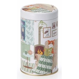 Cha Cult teemando® Oskar Tin 150 g Tinplate, Round, Slip-On Lid H 14.5 cm, Diameter 8.5 cm