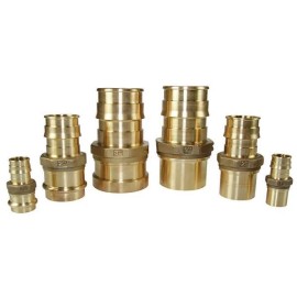 Uponor ProPEX LF Brass Copper Press Fitting Adapter, 1-1/4" PEX x 1-1/4" Copper