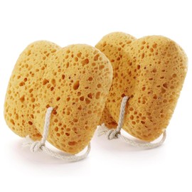 CALLARON 2pcs Japanese Exfoliating Washcloth Natural Sea Sponges Body Scrubbers for Shower Gentle Soft Bath Supplies