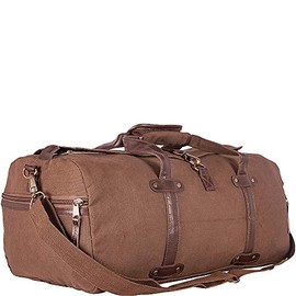 Fox Outdoor Products Weekender Heavy-Duty Cotton Canvas Duffel Bag | Large Lined Main Compartment, Dual Zipper-Pull Closure, Side Flip-Up Storm Flap - 20.75" x 11.25" x 9.25", 2.30 lbs, Brown