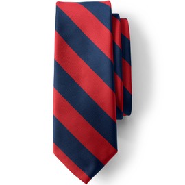 Lands' End Uniform To Be Tied Stripe Tie Red/classic Navy Stripe Large (13+)