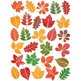 JUNEBRUSHS 28PCS Fall Leave Enamel Pins Cute Maple Leave Brooch Pins for Fall Thanksgiving Theme Birthday Party Classroom Favor Supplies Exchange Gift Clothes Hat Accessories
