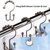 Stainless Steel Shower Curtain Hooks Resistant Double Glide Smooth Sliding