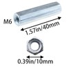5pcs M6×40 Long Rod Nut, Hex Coupling Nut, M6*40 Zinc-Plated