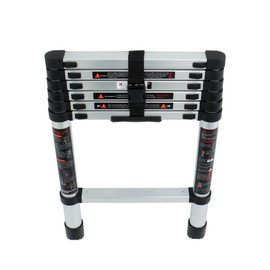 2M 6.6Ft White Extension Ladder Aluminum Telescoping Ladder Portable Telescopic Ladder for Families and Places with Limited Space