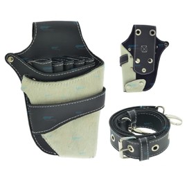 Hair Scissor Holster, Hairdressing Pouch Barber Shears Holster Hairdressing Salon Scissors Kit Bag Scissors Holder Pouch for Hair Stylist Clips Waist Shoulder Belt (White)