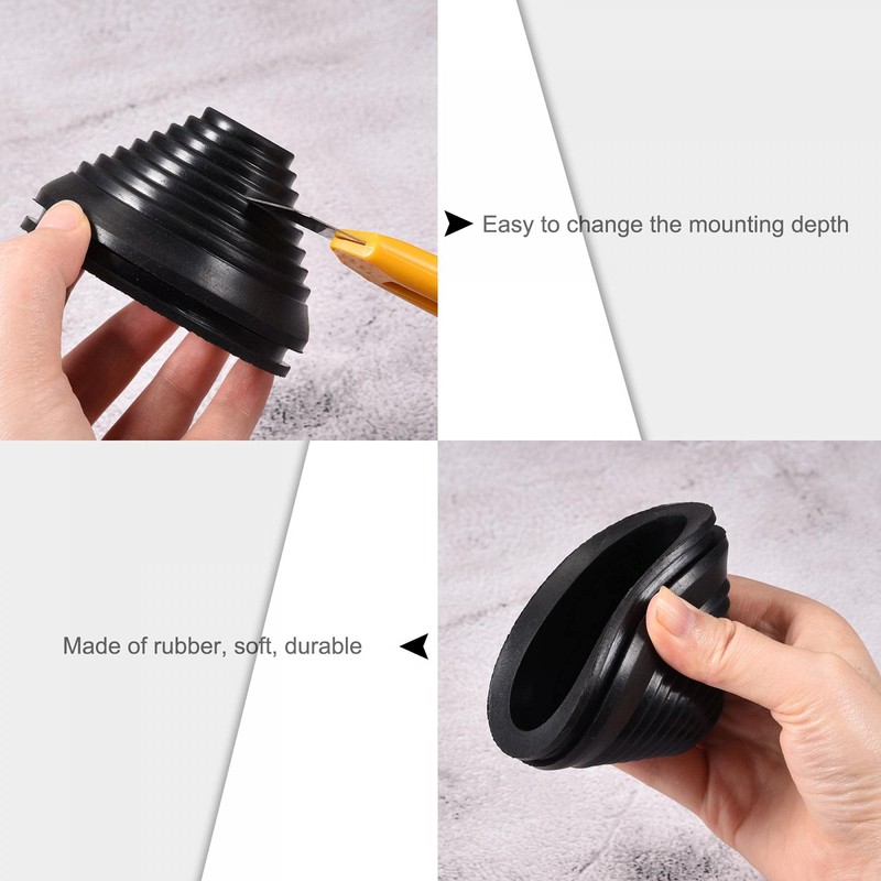 sourcing map Rubber Grommet Wire Protection Thick Plates Conical Holder