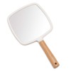 YEAKE Hand Held Mirror with Handle for Makeup,Small Cute Wood