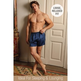 Tara Sartoria Luxury Artisan Silk Boxers For Men, Mens Silk Boxers, Natural, Machine Washable Deep Blue