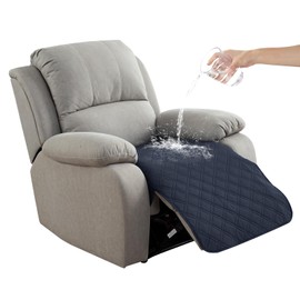 Genina Waterproof Recliner Chair Covers, Recliner Cover for Dog Pets Friendly, Washable Antislip Reclining Chair Cover Furniture Protector, Sofa Slipcover for Living Room(23.6inch/Navy Blue)