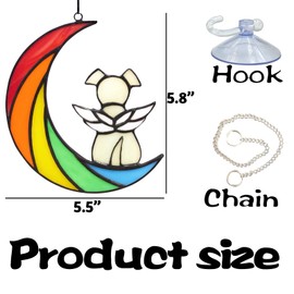 Rainbow Bridge Dog Memorial Gifts for Loss of Dog, Angel Window Hangings Suncatcher Dog, Memorial Loss Sympathy Passing Away Gift, Dog Bereavement Gifts (Style A)
