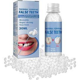Dental Restorative Beads 30 ml - Plasticized Heat Bonded Beads for Temporary Replacement Dentures, Whitening Oral Kit False Teeth - Specification: 1 bottle