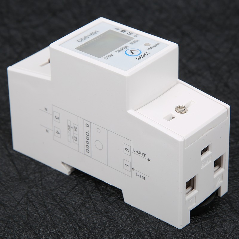 Single Phase Din Rail Energy Meter Electricity Power 50Hz LCD