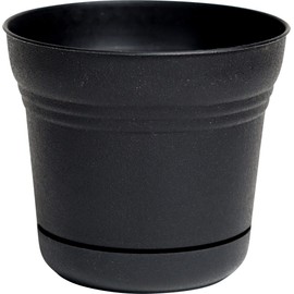 Bloem Llc Sp1000 9.75 Black Saturn Planter With Saucer