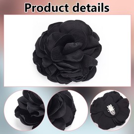 DELORIGIN 1 Pair Black Flowers Shoe Clips Wedding Shoe Buckles Bridal Removable Shoe Clips Shoe Buckle Charm Bag Clothing Hair Decorations for Women Hairpin Brooches Party Heels Flats Pumps Craft