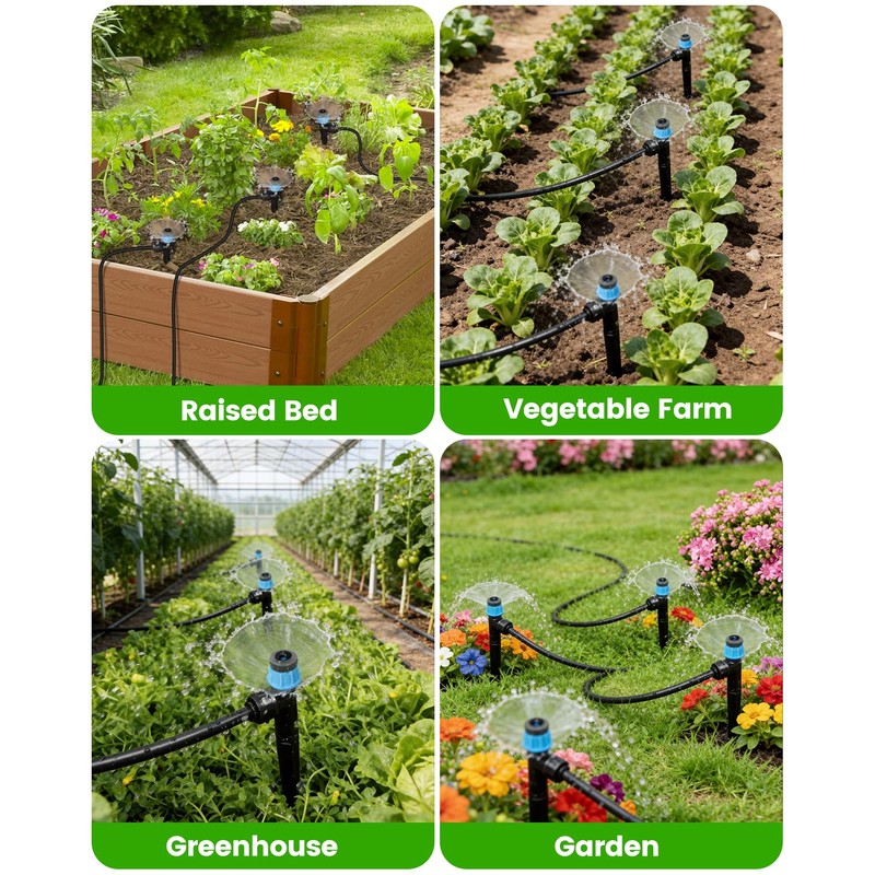 Landtouch 36Pack Drip Irrigation Parts, Quick Connect 1/4" Adjustable 360°