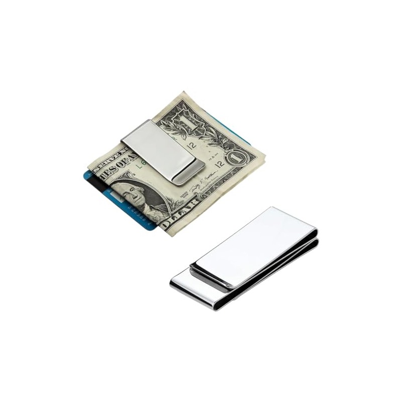 VERALY.MX Set 2 Clip Para Billetes Plateado Tarjetas 3 Divisiones