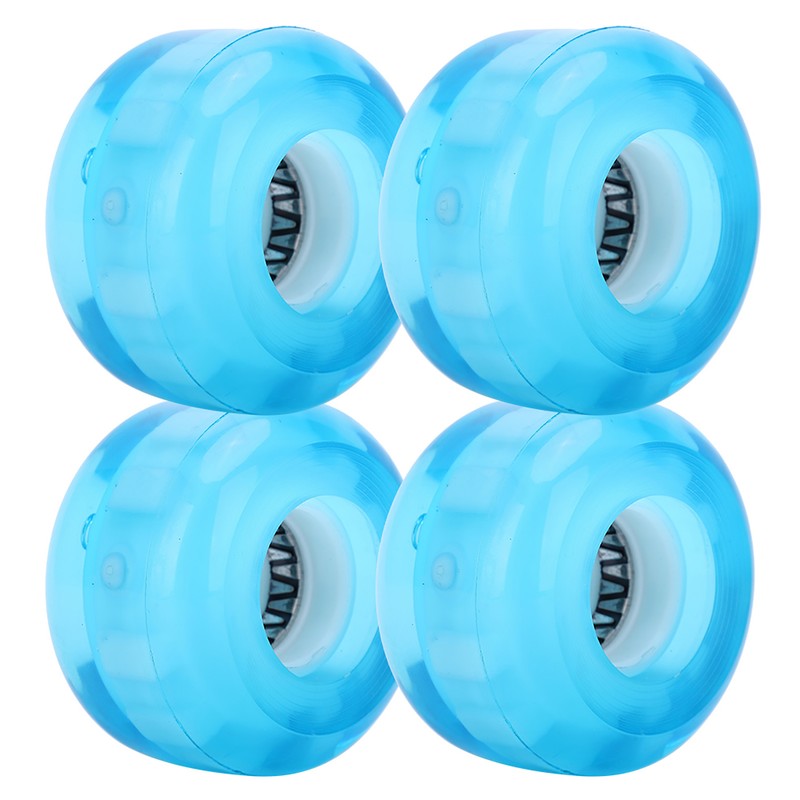 4PCs Set High Elastic PU Skateboard Flashing Wheel 52mm Professional