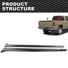CRODESSIGN Bed Rail Caps Stepside LH RH Compatible with 1999-2005 Chevy Silverado GMC Sierra 1500 15932239, 15932238