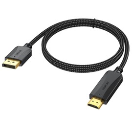 XiAyriky DisplayPort to HDMI Cable 4K 1.5 Feet, Short DP (Display Port) to HDMI Cable Adapter Cord Male to Male for Computer, Monitor, TV, Projector