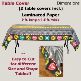Havercamp Railroad Party Table Cover | 2 Count | Great for Train Themed Events, Kid's Birthday Party, Train Collectors' Gathering, Retirement Party, Father's Day, Graduation Party