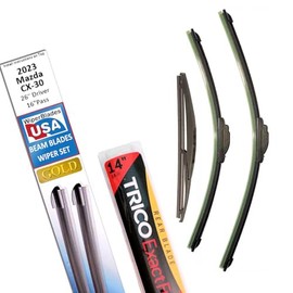 Beam Blade Wipers Replacement Set for 2023 Mazda CX-30 w/Rear - WiperBladesUSA Gold Beam Wiper Blades Wipers Set