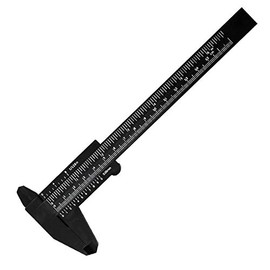 Plastic Vernier Caliper, POWERTOOL 150MM Digital Sliding Caliper Gauge High Accuracy Measure Tool Ruler for Length, Mini Portable (1Pcs - Black)