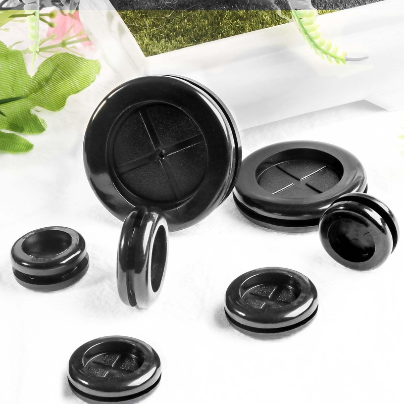 83pcs Rubber Grommets kit, Double Sided Cable Hole Closed Plug