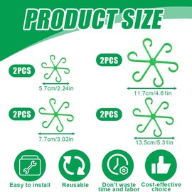 HAMKU Pack of 16 Plant Support Shrub Holder, Plant Stem Holder, Plant Support Gripper, Plant Clips for Monstera Trellis and Alocasia, Tomatoes Hydrangeas (Black + Green)