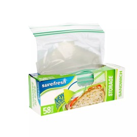 Surefresh Sandwich Bags 58 bags BPA FREE 6 1/2 in x 5 7/8 in(16.5 cm x 14.9 cm)