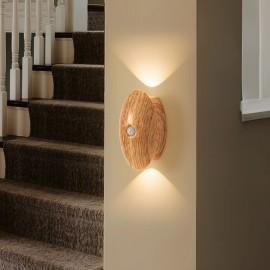 Motion Sensor Wireless Magnetic Smart Home Decor Night Lights Usb Rechargeable Led Wall Lamps Bedroom Bedside Lights for HomeBody color: Brown, Lamp Power(W): 1, Lamp Sizes: Small