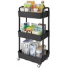 Laiensia 3-Tier Storage Carts,Multifunction Utility Rolling Cart Kitchen Storage Organizer,Mobile