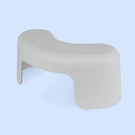 TUSHY Arc Toilet Stool: Supports a Natural Squatting Posture to Unkink Your Colon for Easier Bowel Movements | Sleek, Space-Saving Design with Smooth, Curved Shape for Foot Comfort, Pebble