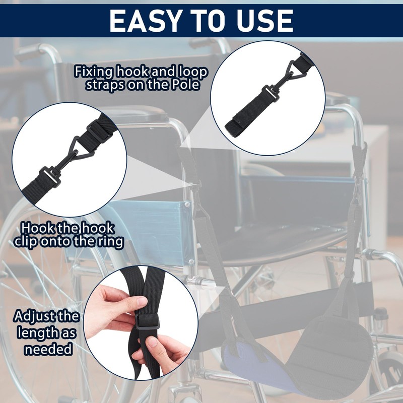 2 Pcs Wheelchair Leg Rest Footrest Hammock Adjustable Footrest Hanging