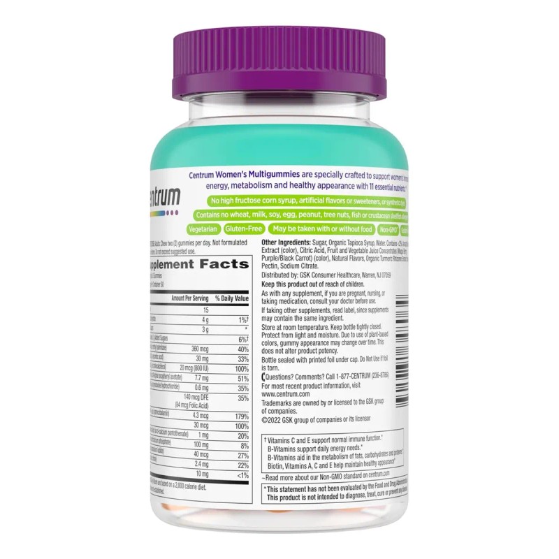 Centrum Women Multigummies Vitaminas 100 Gomitas V51