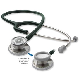 ADC Adscope 608 Premium Convertible Clinician Stethoscope with Tunable AFD Technology, For Adult and Pediatric Patients, Dark Green