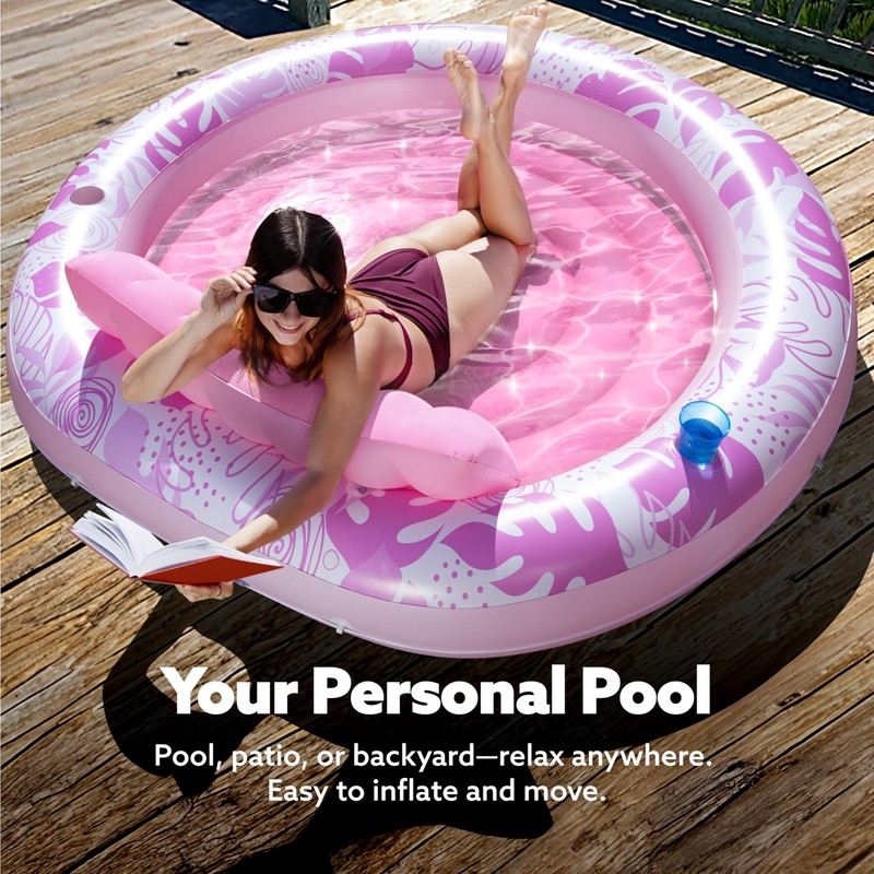 SLOOSH Inflatable Tanning Pool Lounger Float,72" x 65" Pool Floats