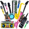 Vyndicca 12 Pcs Inflatable Instruments,Blow up Guitar,Inflatable Rock Star Toy