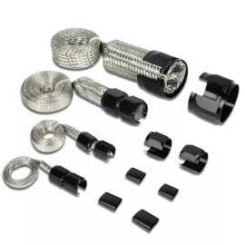 HRC Universal Radiator Hose Sleeving Stainless Steel Braided Dress-Up Hose Cover Kit