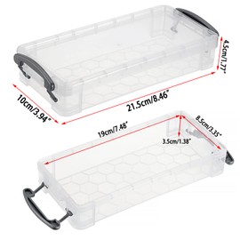 BTSKY 6 Stück stapelbare durchsichtige Stiftebox – Bürobedarf Aufbewahrung Organizer Box Pinselmalstifte Aufbewahrungsbox Aquarellstift Container Zeichnungs-Werkzeuge