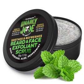 Gnarly Joe Refreshing Peppermint Beard and Face Exfoliant, Wash and Scrub, 50g