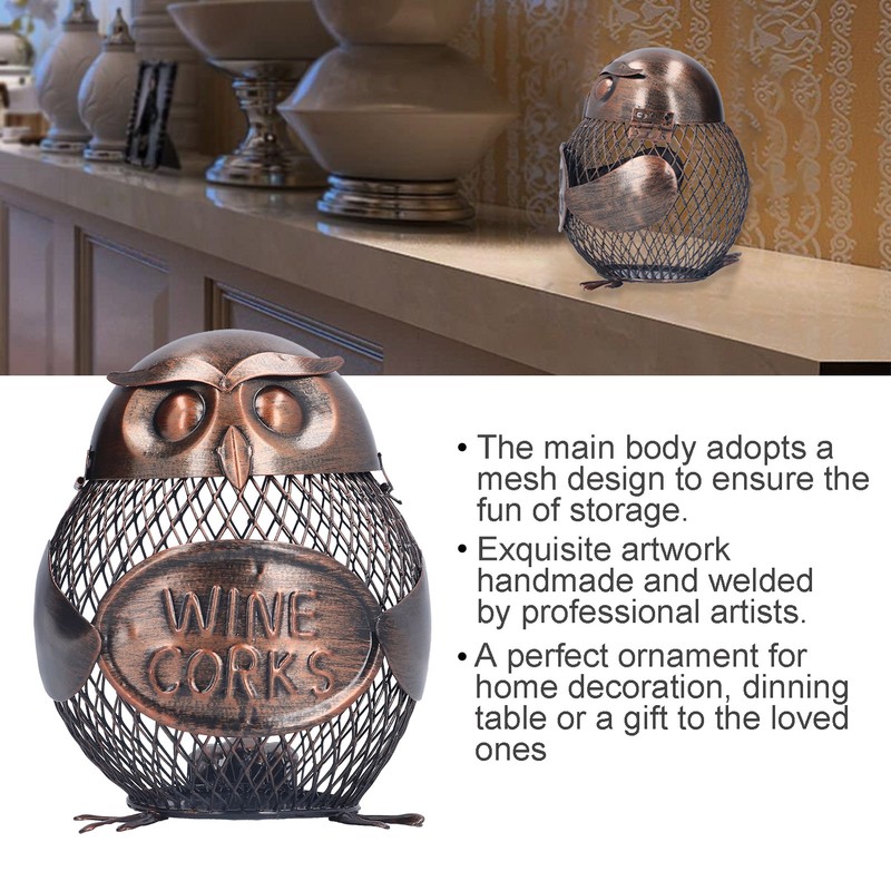 Art Wrought Iron Owl Storage Tank Metal Money Box Handicrafts