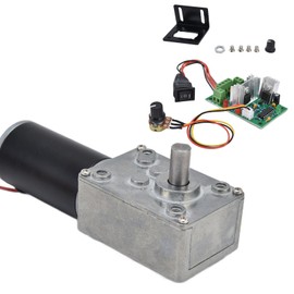 DC 12V Gear Motor and PWM Driver Kit, 20-400 RPM Motor Series, Speed Reduction Motor with 8mm D Shaft(50RPM), Geared Motor