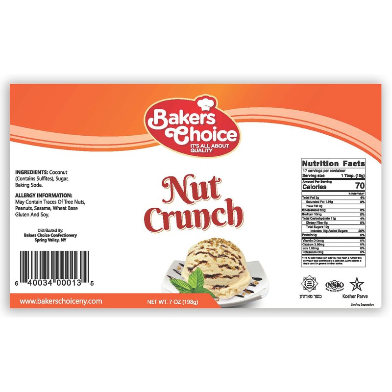 Coconut Crunch Topping - Coconut Sprinkles for Ice Cream Sundae