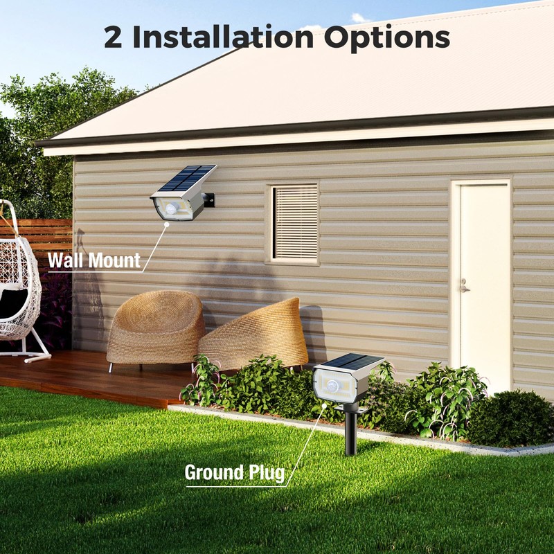 nipify Solar Spot Lights Outdoor Motion Sensor with 3 Modes,