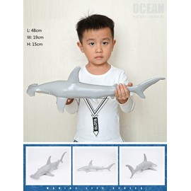 SmilerSmile Simulated Ocean Big Animal, One pc 15Inch Soft Filled Rubber Sea Educational Toys (Hammerhead Shark)