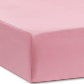 Bedsure Super King Fitted Sheet - Bed Sheets Extra Deep Pocket 16 Inches (40 cm), Soft Brushed Microfiber for Super King Bed, Pink, 180x200cm