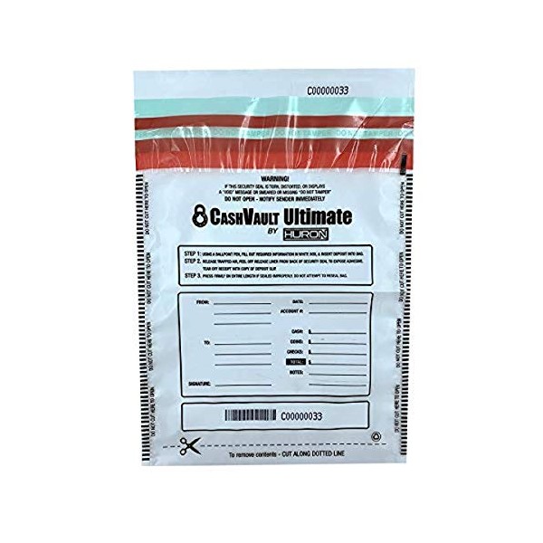 Huron Level 4 12 x 16 Tamper Evident Bag, Clear